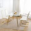 Modern Dining Chairs with Faux Leather Padded Seat Dining Living Room Chairs Upholstered Chair with gold Metal Legs Design for Kitchen, Living