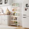 5-layer multifunctional storage cabinet with cabinet door kitchen bread rack pantry storage cabinet  microwave rack storage rack study  living room be