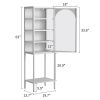 Metal Glass Door Display Storage Cabinet - 5-Tier Cube Bookshelf Storage Cabinet with 3 Adjustable Shelves For kitchen, dining room, living room