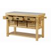 Kitchen Island with 3 Pull Out Baskets and Drawers, Brown